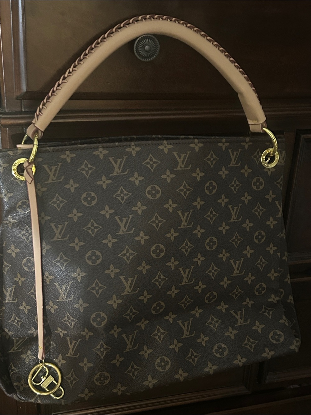 Monogram Canvas Shoulder Bag with Vachetta Handle
